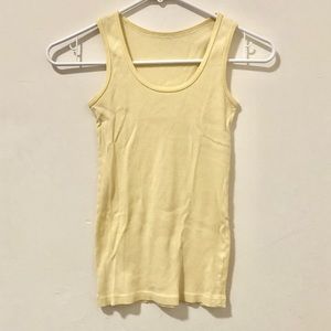 pastel yellow ribbed tank top